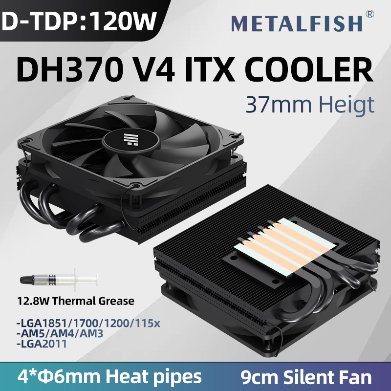 Cpu Cooler Low Profile Itx - METALFISH DH370 Low Profile CPU Cooler