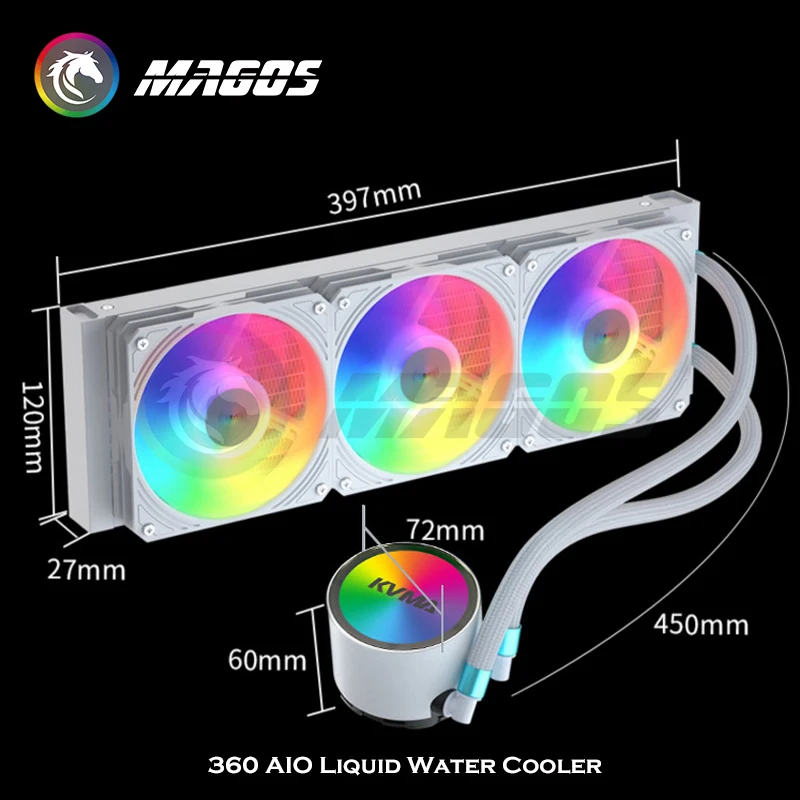 CPU Watercooler AIO Computer C - Aio Liquid Cooler 360Mm Argb recension och pris