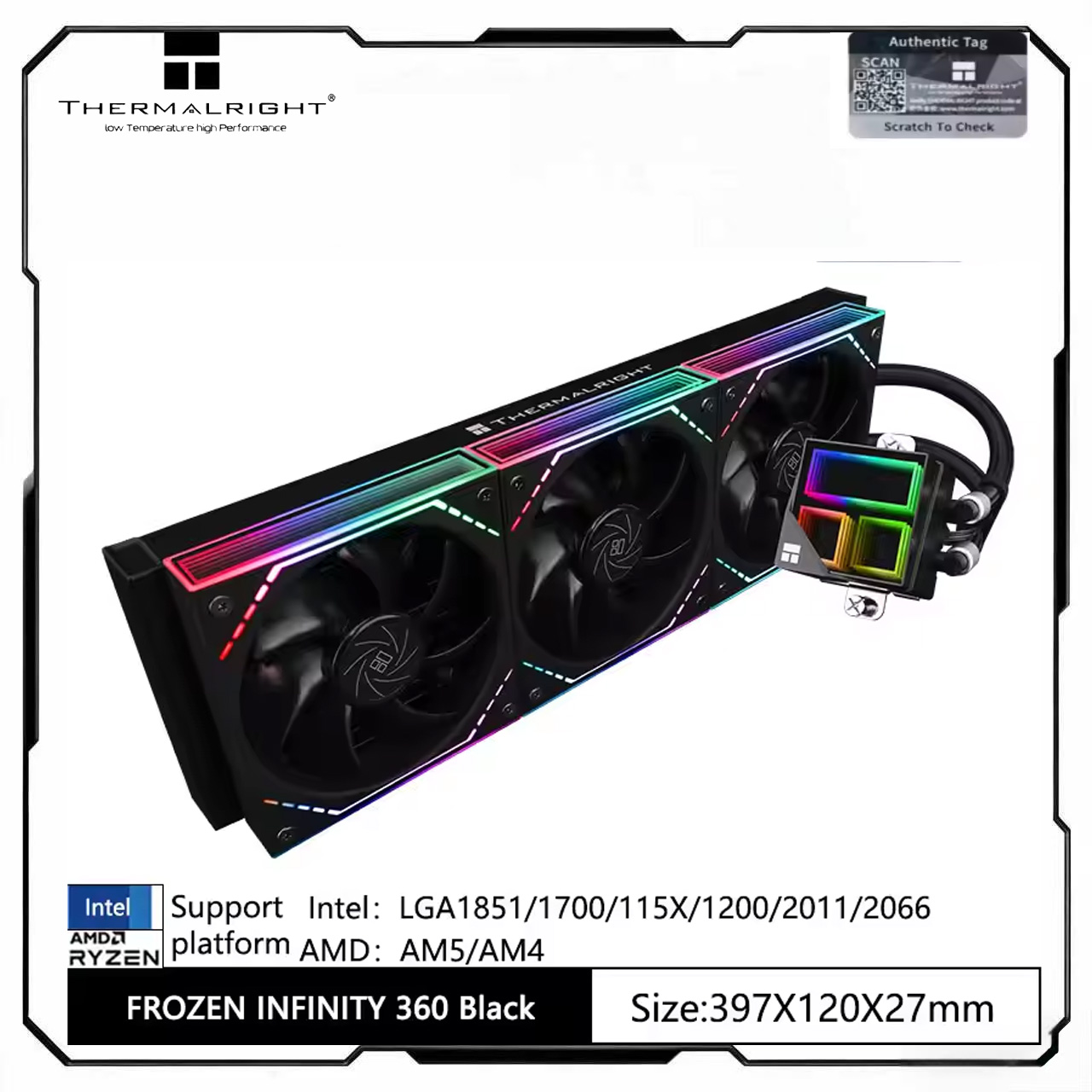 Thermalright FROZEN INFINITY 3 - Aio Liquid Cooler 360Mm Argb recension och pris