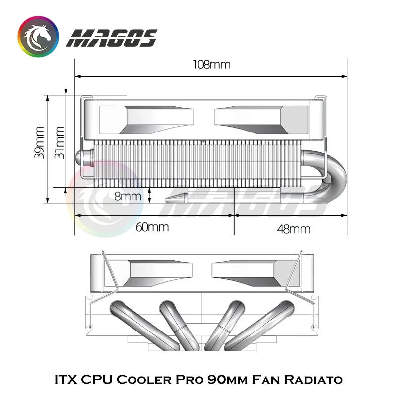 ITX CPU Cooler Pro 90mm Fan Ra - Cpu Cooler Low Profile Itx recension och pris