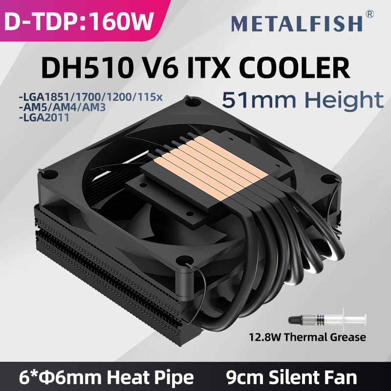 METALFISH DH510 Low Profile 6  - Cpu Cooler Low Profile Itx recension och pris
