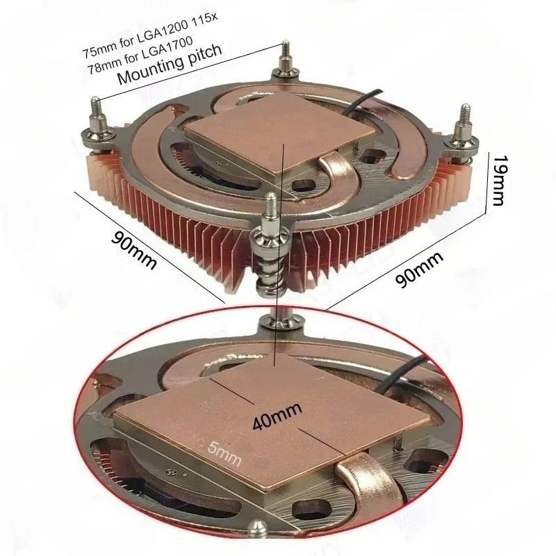 19mm Low Profile CPU Cooler Pu - Cpu Cooler Low Profile Itx recension och pris