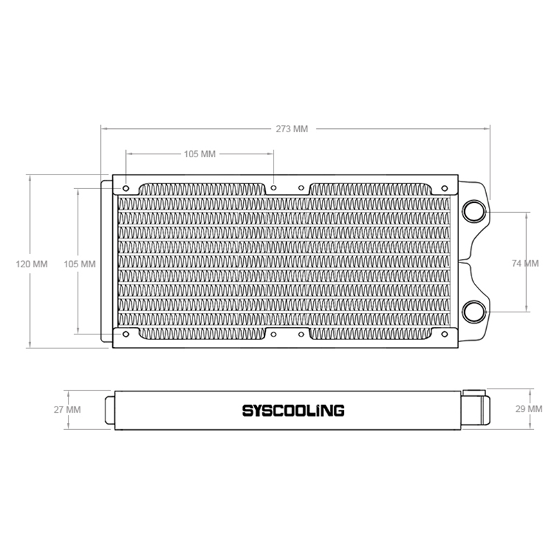 Syscooling white color copper  - Liquid Cooling Radiator 360 recension och pris