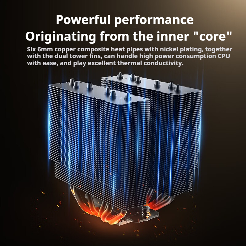 ID-COOLING Dual-Tower 6 Heat P - Cpu Air Cooler Dual Tower 6 Heatpipe recension och pris